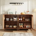 thumbnail image 4 of Tribesigns Set of 2 Rattan Sideboard Buffet Cabinet with Storage, 59 Inch Accent Cabinet with Doors, Storage Cabinet for Dining Room, Living Room, Kitchen, 4 of 8