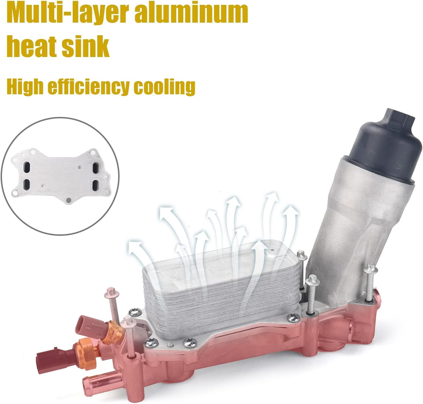 926-876 Engine Oil Cooler and Oil Filter Housing Compatible with 2011-2016 Chrysler 200 300, Dodge Charger Cherokee Wrangler Ram 1500 ProMaster 3.6L,Replace 68105583AF 5184304AE Aluminum
