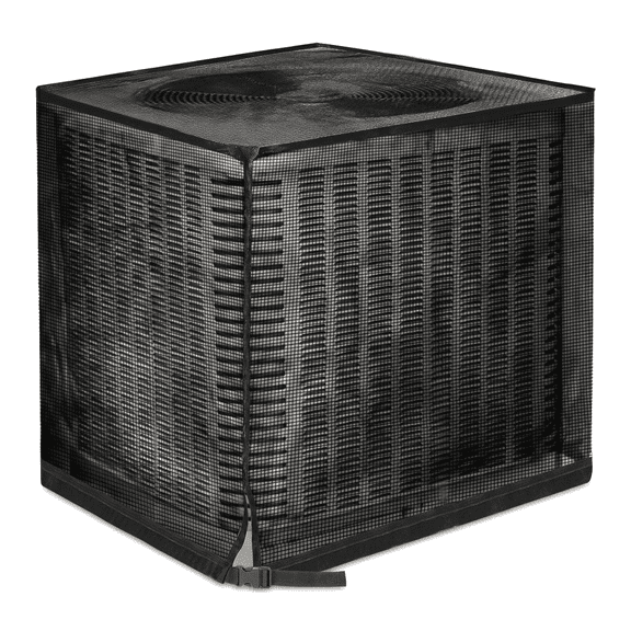 Air Conditioner Cover, Outdoor Condenser Unit Protector, Breathable Air Conditioner Dust Guard, All Seasons AC Unit Cover Protect from Clogging - Cottonwood, Leaves(Black)