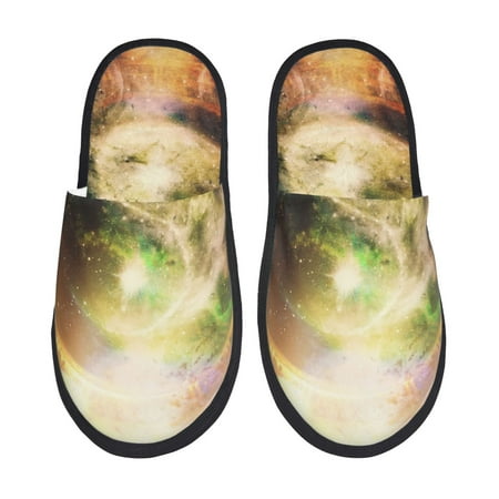 Balery Yin Yang 1 Slient Indoor Furry Fleece Comfort House Shoes Soft Non-Slip Home Shoes Cotton slippers House Slippers-- Large