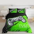 thumbnail image 2 of Manfei Gamepad Game Lovers Queen Comforter Set,Circle Circular Pattern Bedding Sets,Green Blue Bedding Comforter Set For Kids,Luxury Bedroom Decor Reversible,3pcs, 2 of 8