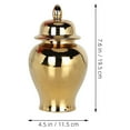 thumbnail image 3 of Worgeous Tabletop Decor Ceramic Vase Golden 1Pcs 7.7X4.5X4.5In, 3 of 10