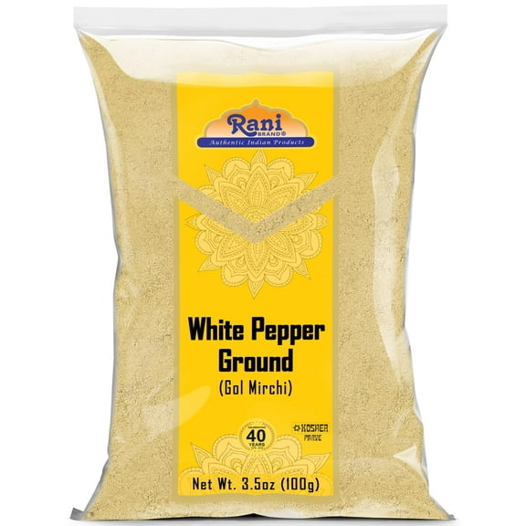 Rani White Pepper (Gol Mirch), Ground Spice 3.5oz (100g) ~ All Natural | Vegan | Gluten Friendly| NON-GMO | Indian Origin