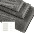thumbnail image 4 of Great Bay Home Quick Dry Diamond Waffle 6 Piece Towel Set, Dark Grey, 4 of 7