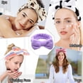 thumbnail image 4 of Laklulu Diadema con lazo para mujer, banda de maquillaje Facial, envolturas de Franela suave para ducha, lavado de cara, 4 of 5