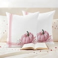 thumbnail image 3 of Pink Pumpkin Outdoor Waterproof Pillow Covers, Thanksgiving Fallen Leaves Autumn Stripe Decorative Square Throw Pillowcase Sofa Cushion Sham for Patio/Couch/Chair, 24"x24" 2 Pack, 3 of 8