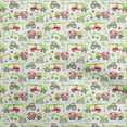 thumbnail image 1 of oneOone Velvet Light Green Fabric Kids Vehicle Craft Projects Decor Fabric Printed By The Yard 58 Inch Wide, 1 of 4