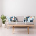 thumbnail image 4 of Minimal Throw Pillow Cushion Case Pack of 4, Modern Style Leaf Branch and Geometric Abstract Details Contemporary, Modern Accent Double-Sided Printing, 20" x 12", Soft Blue Grey and Fawn, 4 of 6