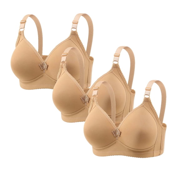 SELONE Sports Bras for Women 3 Pack Plus Size Wireless Seanless T Shirt Bra Spaghetti Strap Bras Solid Underwear