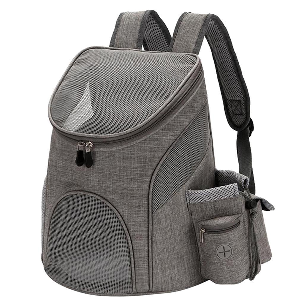Bvdfgk Pet Cat Dog Backpack Carrier for Small Animal, Breathable, Designed for Travel, Hiking, Walking & Outdoor Gray L