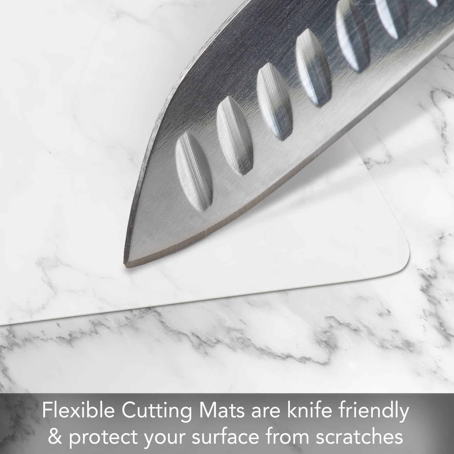 Cut N' Funnel Large Food Service Grade Heavy Gauge Flexible Plastic Cutting Board Mats 4 Pack 24" x 18"