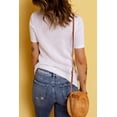 thumbnail image 1 of POGLIP T-Shirt Tricoté à Manches Courtes Ajouré Blanc pour Femmes, 1 of 6