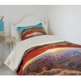 thumbnail image 2 of Ambesonne Landscape Quilted Coverlet 2 Pcs, Utah National Park, Twin Size, Pale Brown Sky Blue, 2 of 5