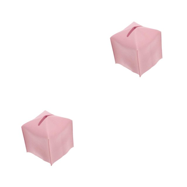 Caja de pañuelos Yuarrent Estilo Simple Impermeable Cuadrada Dispensador de Cuero PU Decoración del hogar Rosa 2Conjunto