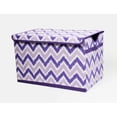 thumbnail image 4 of Bacati - MixNMatch Navy/Green Zigzag Cotton Percale Fabric Covered Storage Toy Chest 24.5" x 15" x 14", 4 of 5