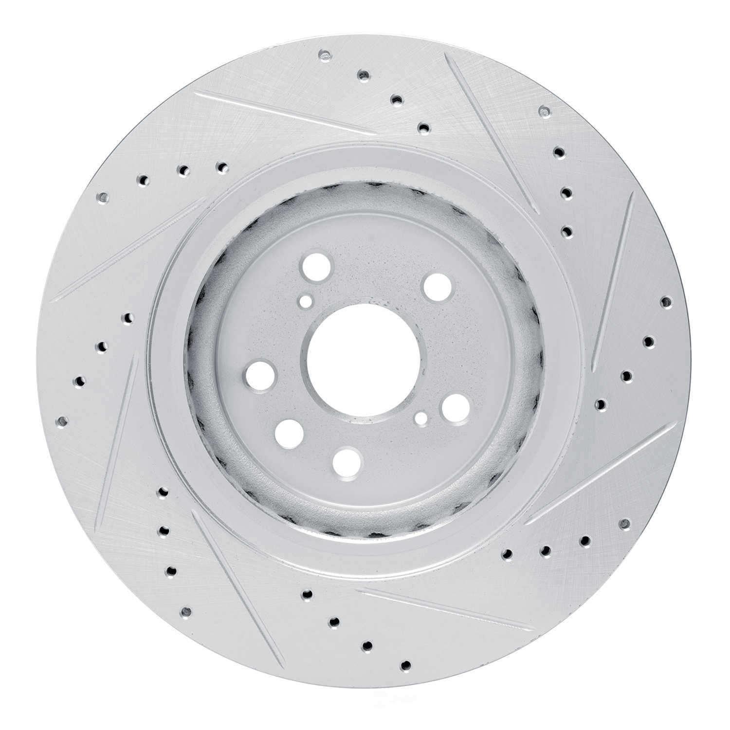 Dynamic Friction Company 631-75066L DFC Brake Rotor - Drilled And Slotted - Silver