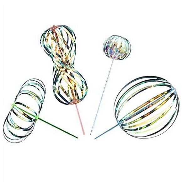 Bâton Tourbillon Arc-en-Ciel - Lot de 4 - Baguette à Bulles Magique pour Fête - Tourbillon Tournant et Éblouissant - Favori de Fête Amusant