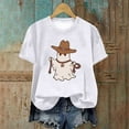 thumbnail image 1 of DecSea Chemises Citrouille pour Femmes Chemise Graphique Vintage Automne Manches Courtes Tee Tops de Vacances, 1 of 3
