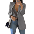 thumbnail image 1 of Gureui Women's Elegant Blazer Jacket Suit Casual Solid Color Long Sleeve Lapel Open Front Office Work Business Cardigan Coat Outwear, 1 of 7