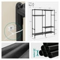 thumbnail image 2 of LEDREM Heavy Duty Clothes Rack , 65 Inch Freestanding Wardrobe with 2 Rails & 3 Shelves , 242 lb Capacity , Easy No-Tool Assembly , Black, 2 of 6