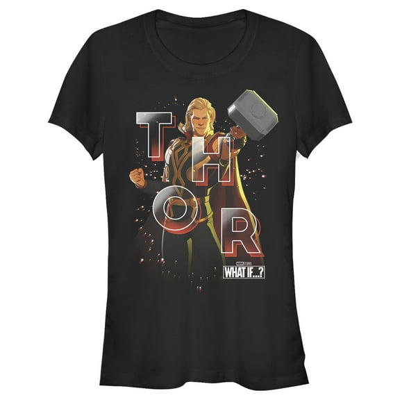 Junior's Marvel What if…? Thor Graphic Tee Black Medium