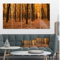 thumbnail image 1 of Arbres Jaunes et Feuilles Tombées - Art sur Toile Forêt Moderne, 1 of 1