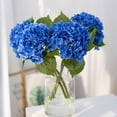 thumbnail image 2 of Namzi 3 Pcs 21in Artificial Hydrangea Flower Large Natural Lifelike Real Touch Hydrangea Flower(Royal blue), 2 of 5