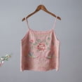 thumbnail image 2 of Womens Tank Tops Cotton Linen Retro Embroidered Vacation Summer Tank Tops for Women Pink 2Xl, 2 of 5