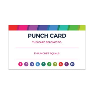 100Pcs Cartoon Punch Cards Incentive Reward Cards Punch Cards for