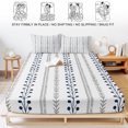 thumbnail image 5 of Cal.King Size Fitted Sheet Set - Simple Striped 3 Piece Bedding Sets 16" Deep Pocket Fitted Sheet with 2 Pillowcases, Modern Minimalist Lines Pattern Brushed Microfiber Hotel Luxury Bed Sheets, 5 of 9