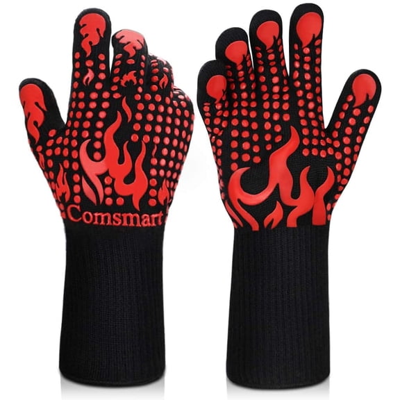 BBQ Heat Resistant Gloves Silicone Non-Slip Oven Gloves for Grilling Cooking and Baking