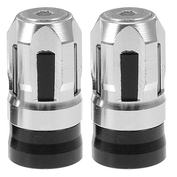 USHOBE Tire Caps Silver 2Pcs 1.1x0.5x0.5in Aluminum Alloy