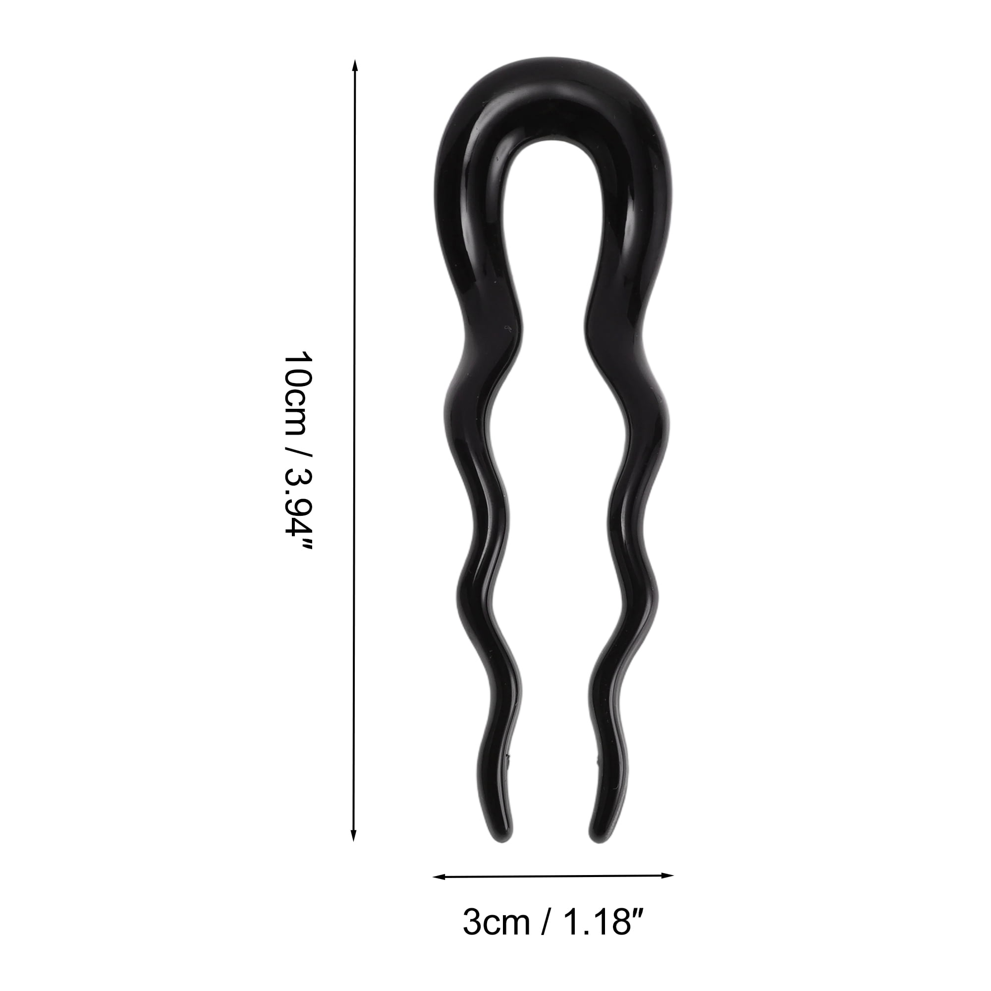 Unique Bargains U-shaped Hair Pin 3.94"x1.18" 1 Pc Black