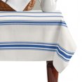 thumbnail image 4 of Navy Blue Striped Table Cloth Waterproof Tablecloths, Rustic Blue Stripe Modern Art Beige Tablecloth Dining Table Cover for Kitchen Party Tabletop Outdoor, Rectangle Tablecloth 52x70 Inch, 4 of 9
