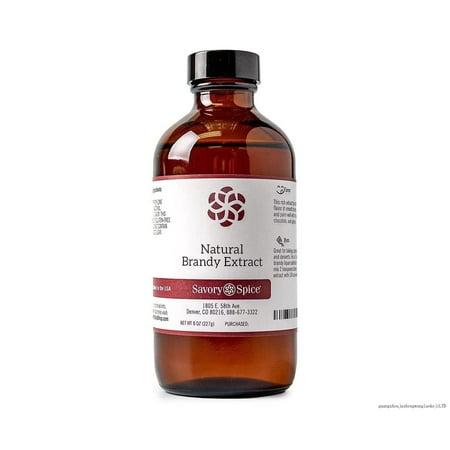 

Savory Spice Natural Brandy Extract - Brandy Flavoring Extract For Baking | Add Brandy Flavor To Desserts Cocktails & Drinks (8 Floz Glass Bottle)
