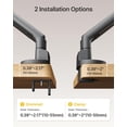thumbnail image 5 of monTEK Dual Monitor Stand with USB-C & USB-A 3.0 Ports, for 2 Screens up to 35 inches – Full Motion Adjustable Monitor Arm, Heavy Duty C-Clamp/Grommet Mount, 24.25lbs per Arm, Gray, 5 of 8