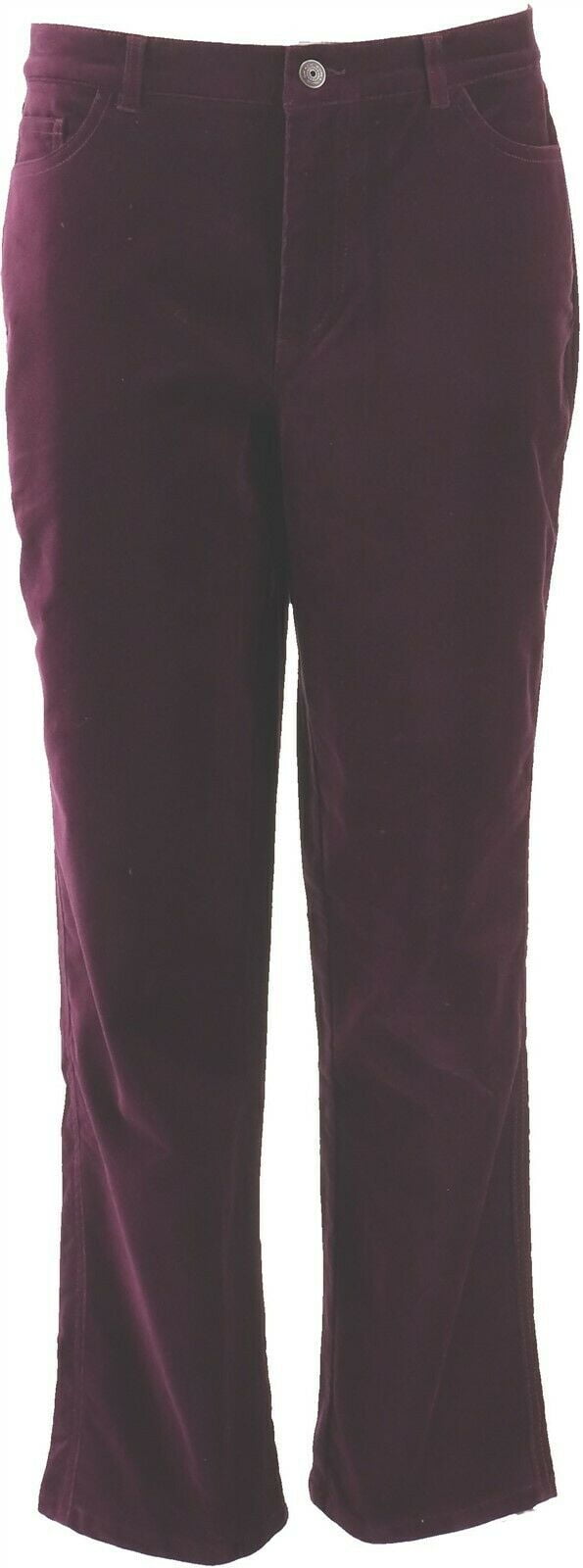 velvet straight leg pants