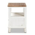 thumbnail image 4 of Bowery Hill White and Oak Brown Finished Wood 1-Drawer Nightstand, 4 of 9