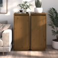 thumbnail image 1 of vidaXL Buffets 2 pcs Brun Miel 31.5x34x75 cm Pin Massif, 1 of 5