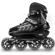 Nattork Adjustable Inline Skates for Men Women Unisex Giant Wheels for Adults and Teen Black Large(5-7US)