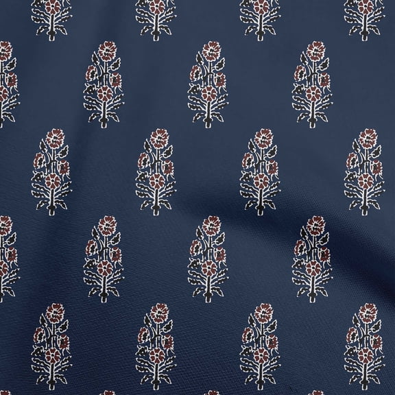 oneOone Polyester Spandex Black Fabric Asian Block Floral Fabric For Sewing Printed Craft Fabric By The Yard 56 Inch Wide