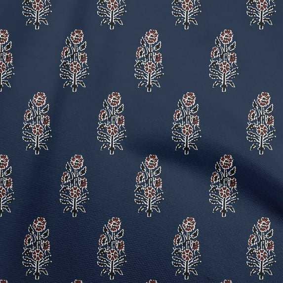 oneOone Cotton Flex Black Fabric Asian Block Floral Quilting Supplies Print Sewing Fabric By The Yard 40 Inch Wide