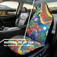 thumbnail image 4 of Yuyamidu Hippie Flowers Car Seat Covers Waterproof Front Seat Covers Universal Fit Most Cars, SUV, Trucks Floral Stretch Fabric Cover Protection Auto Interior Accessories, 4 of 7