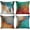 Bleu et Orange, variante sur Housses de Coussin Abstraites Noires et Beige, Ensemble de 4, 16 X 16 Pouces, Housses de Coussin à Rayures pour Salon, Sofa, Chambre, Taies Décoratives, Accents Modernes et Stylés pour la Maison