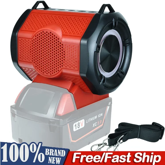 Portable Bluetooth Speaker For Milwaukee 18-20V Li-ion Battery With USB Type-C