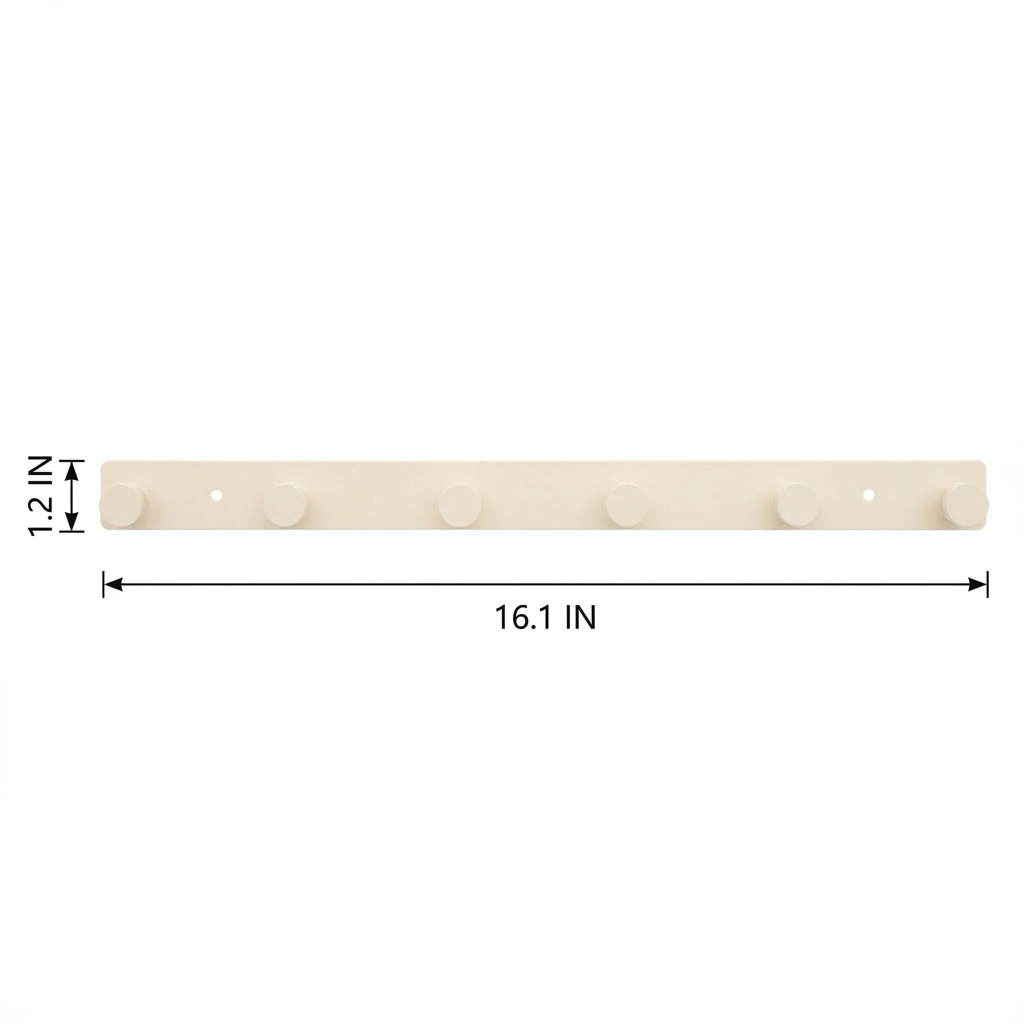 Unique Bargains Coat Rack Wall Mount Aluminum Hook Hat Rack for Entryway White 16.1"x1.2"
