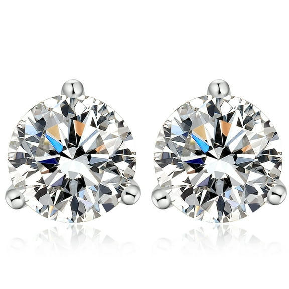 Jiamiaoi Earrings Mens Diamond Earrings Sterling Silver Princess Cut CZ Stud Earrings for Men Women Cubic Zirconia Earrings4mm-8mm