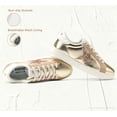 thumbnail image 5 of LUCKY STEP Stylish Star Low Top Lace Up Sneaker Comfort Walking Shoes,Gold PU,Womens, 5 of 11