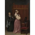 thumbnail image 3 of Gerard ter Borch 14x18 Black Modern Framed Museum Art Print Titled - A Young Woman at Her Toilet with a Maid (ca. 1650-51), 3 of 5