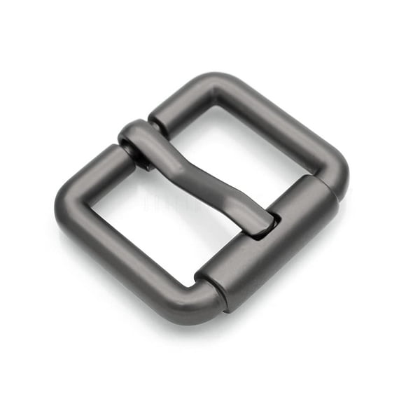 CRAFTMEMORE Single Prong Roller Belt Buckles Square Metal Strap Belt Loop Buckle 4 pcs SCRR (3/4 Inch Matte Black)